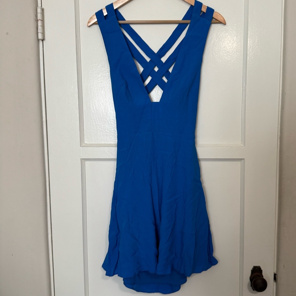 NBD x the Naven Twins Blue Dress Double X Cutout Back - Size Small